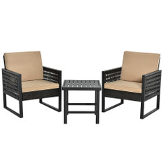 Rattan Coffee Cushioned 3-Piece Patio Set product